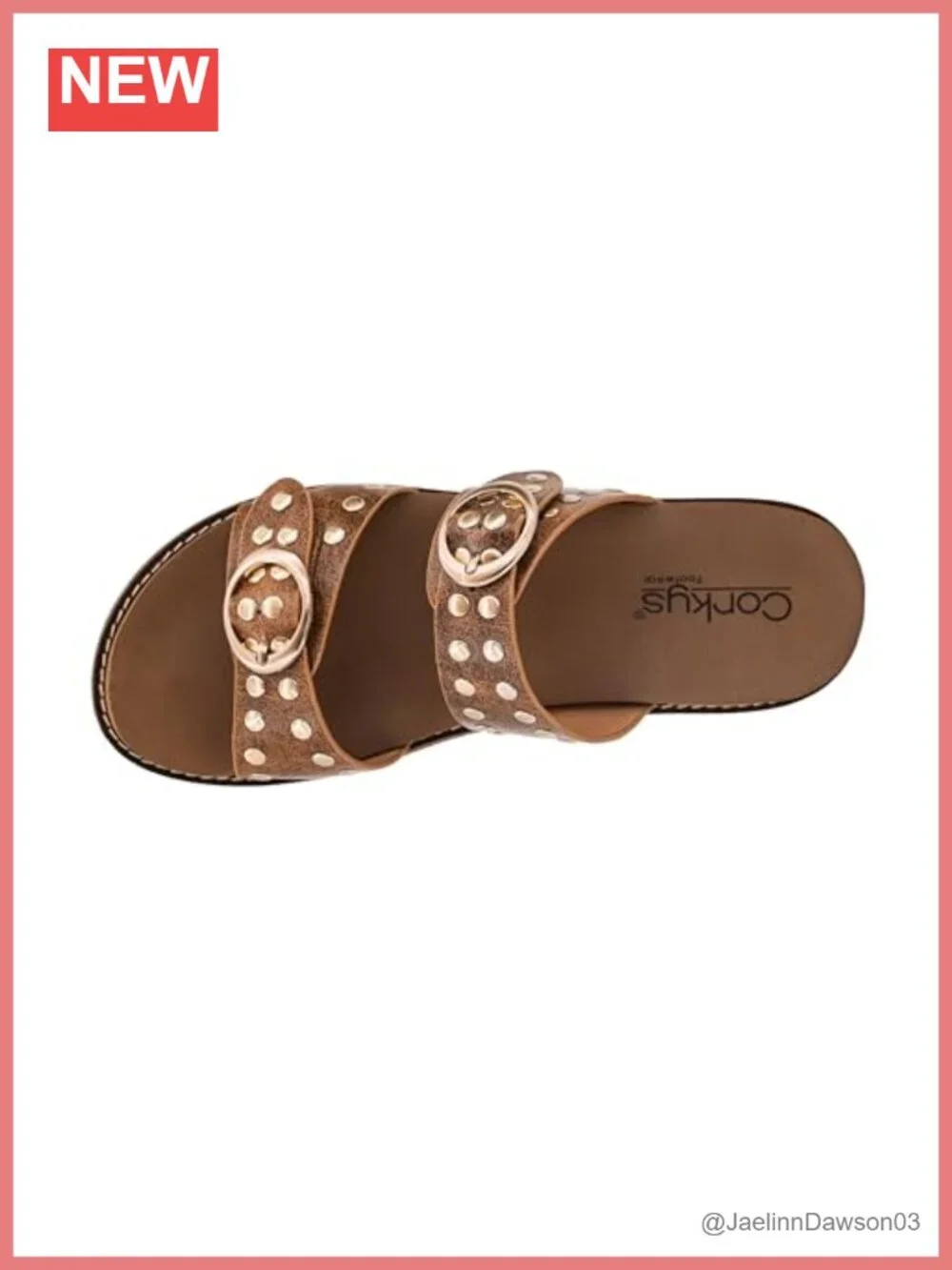 Corkys Wedge Sandals 2-Inch Heel Adjustable Buckle Straps Stud Embellishments